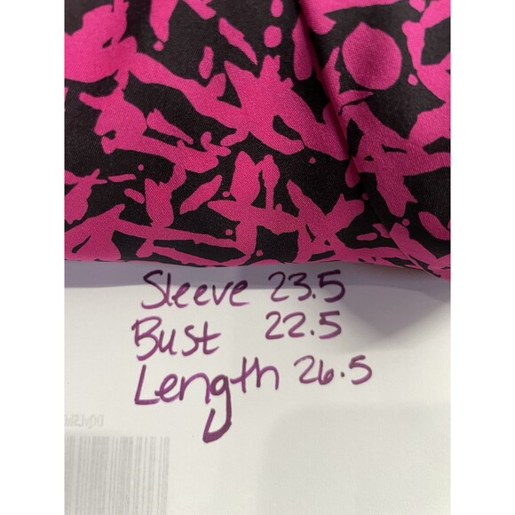 Vintage Vibrant Abstract Print Artsy Funky Bright Tie Neck Feminine Sexy Blouse - Picture 6 of 9